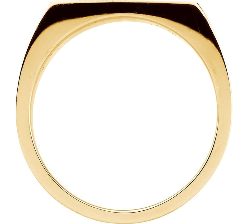 Men's 10k Yellow Gold Brushed Finish Flat-Top Signet Ring