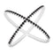 Black CZ X Rhodium Plated Sterling Silver Ring, Size 8