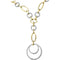 Diamond Two-Tone Circle 14k Yellow Gold and White Gold Pendant Necklace, 16" (5/8 Cttw)