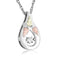 Diamond Pear-Shape Dome Pendant Necklace, Sterling Silver, 12k Green and Rose Gold Black Hills Gold Motif, 18" (.1 Ct. )