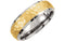 7mm Titanium and Gold IP Hammered Dome Comfort Fit Band