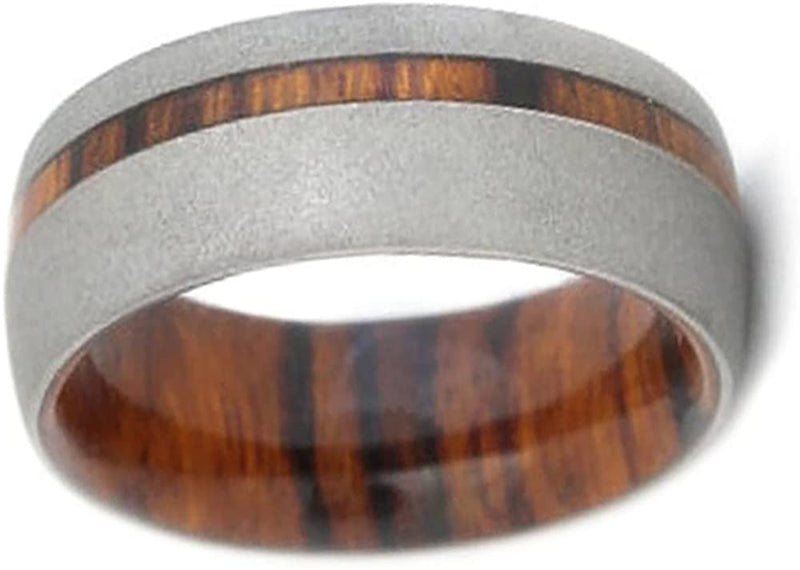 Sandblast Titanium 6mm Comfort-Fit Ironwood Ring, Size 12.5