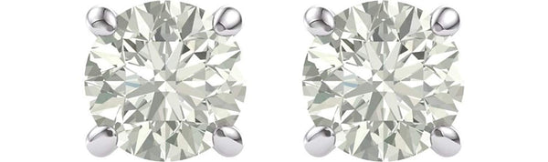 Charles & Colvard Forever Brilliant 8MM Moissanite Solitaire Earrings, Rhodium-Plated 14k White Gold