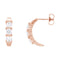 Three Diamond J-Hoop Earrings, 14k Rose Gold (1 1/2 Ctw, Color GH, Clarity I1)