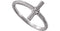 Sideways Rope Cross Rhodium Plated 14k White Gold Ring