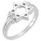 14k White Gold Star of David 12mm Ring