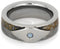 Opal, Dinosaur Bone, Gibeon Meteorite 6mm Comfort-Fit Titanium Band, Size 16