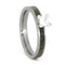 Princess-Cut Diamond Deer Antler 4mm Comfort-Fit Titanium Ring