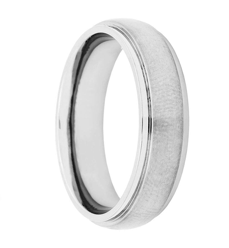 Men's Brushed Titanium 6mm Comfort-Fit Step Band