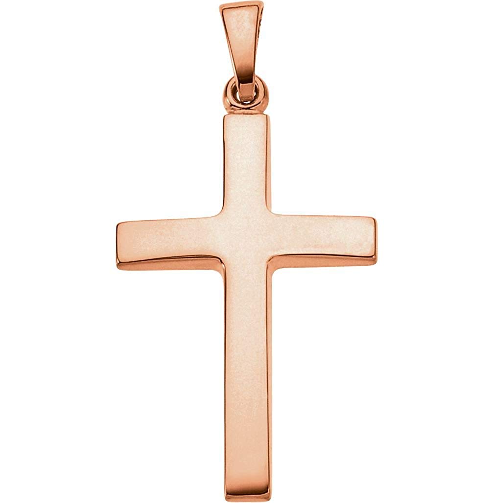 Cross Pendant, 14k Rose Gold (30.20x15.90MM)