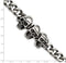 Men's Stainless Steel Antiqued Skull Bracelet, 8.5 Inches