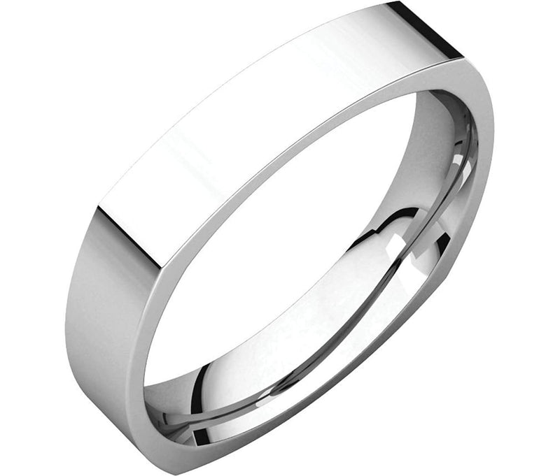 6mm Titanium Square Comfort Fit Band, Size 4.5