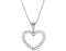 14k White Gold Diamond Heart Necklace (GH Color, I1 Clarity, 1/4 Cttw)