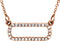 30-Stone Diamond Horizontal Rectangle 14k Rose Gold Pendant Necklace, 16" ( 0.16 Cttw)