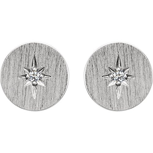 Platinum Diamond Starburst Earrings (.02 Ctw, Color G-H, Clarity SI2-SI3)