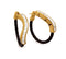 Tango Collection Black Ti Memory Cable and Bronze White Sapphire Hoop Earrings