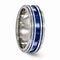 Anodized Collection Gray and Blue Titnaium 8mm Comfort-Fit Band