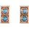 Aquamarine Two-Stone Earrings, 14k Rose Gold