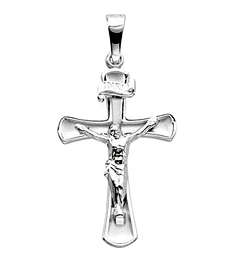 Crucifix 14k White Gold Cross Pendant