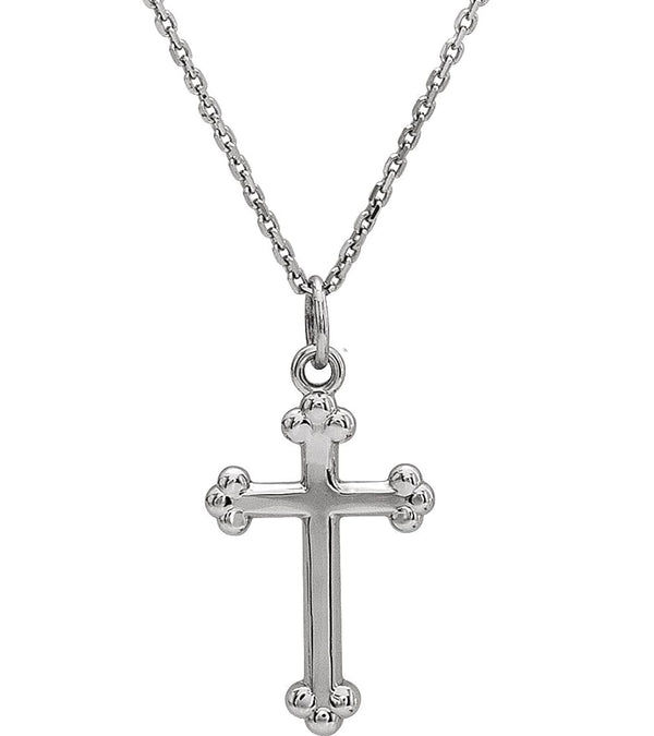 Botonee Cross 14k White Gold Pendant Necklace, 18"