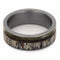 Deer Antler, Wishbone, Green Box Elder Wood 8mm Comfort-Fit Matte Titanium Wedding Band