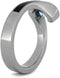 Aquamarine Tension-Set Ring and Ebony Wood, Gibeon Meteorite, Guitar String Titanium Band, HIS Sizes 8 to 11.5, HER Sizes 4 to 9.5