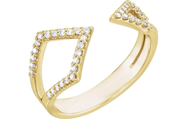 Diamond Geometric Ring, 14k Yellow Gold (1/5 Ctw, Color GH, Clarity I1 ), Size 7.75
