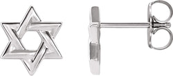 Star of David Platinum Stud Earrings (9.50X9.50 MM)