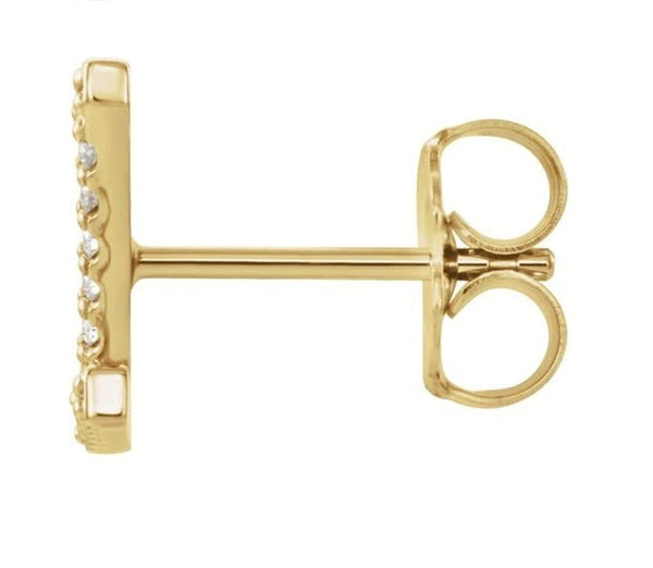 14k Yellow Gold Gold Diamond Letter 'Z' Initial Stud Earring (Single Earring) (.07 Ctw, GH Color, I1 Clarity)
