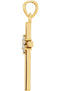 7-Stone Diamond Cluster Christian Cross 14k Yellow Gold Pendant (.07 Ctw) 22.80X11.30MM