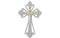 Diamond Beaded Cross Pendant, Rhodium-Plated 14k White and Yellow Gold (.16 Ctw, H+ Color, I1 Clarity)