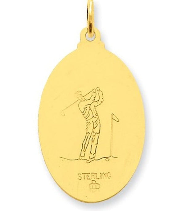 24k Gold-Plated Sterling Silver St. Christopher Golf Medal