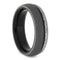 Gibeon Meteorite, Sandblasted Titanium 7mm Comfort-Fit Ebony Wood Sleeve Band