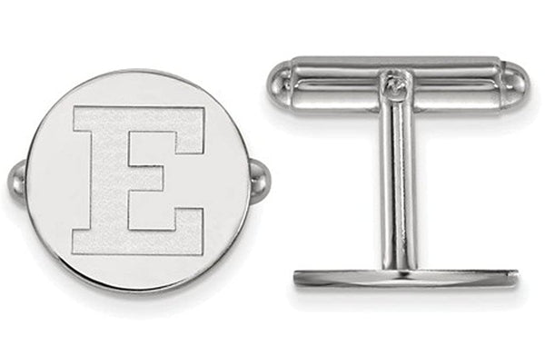 Rhodium-Plated Sterling Silver, Eastern Michigan University, Cuff Links, 15MM