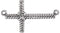 Rope-Trim Sideways Cross Rhodium-Plated 14k White Gold Pendant (11.3x20.15MM)