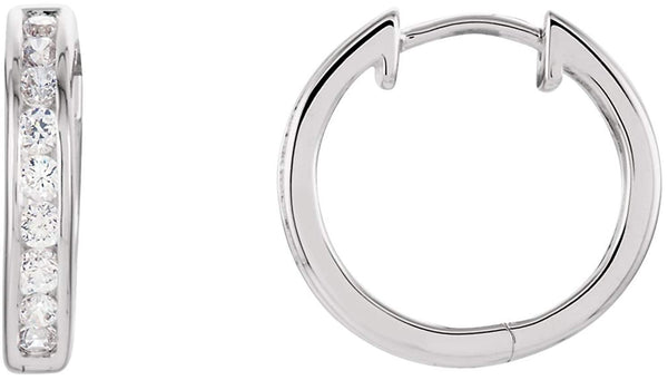 CZ Hoop Earrings, Sterling Silver