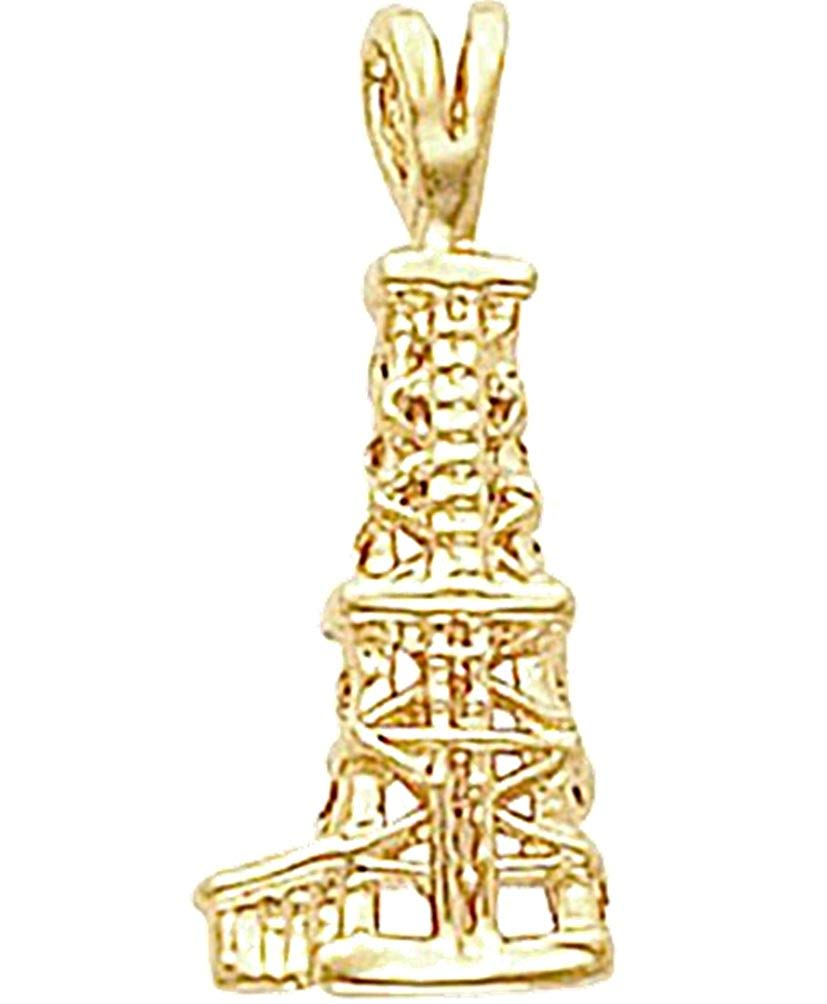 10k Yellow Gold Oil Derrick Pendant