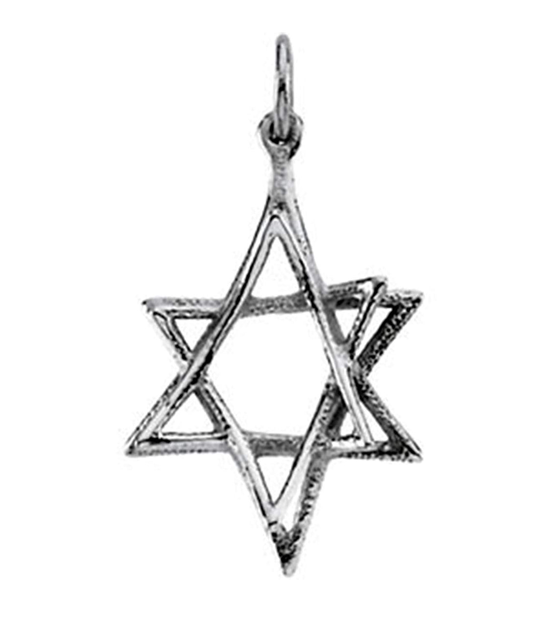 Star of David 14k White Gold Pendant (Made in Holy Land)