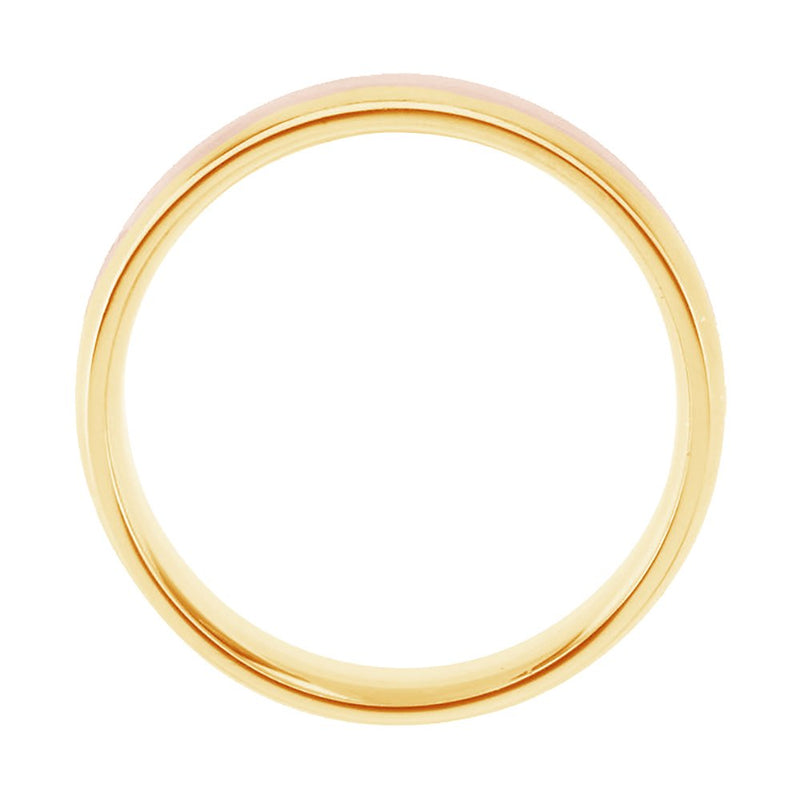 14k Rose and Yellow Gold Satin-Brushed 6mm Comfort-Fit Two-Tone Band