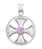 Genuine Amethyst Maltese Rope 14k White Gold Cross Pendant