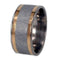 18k Yellow Gold, Gibeon Meteorite 10mm Comfort-Fit Titanium Band