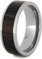 Petrified Wood Inlay 8mm Comfort-Fit Polished Titanium Wedding Band