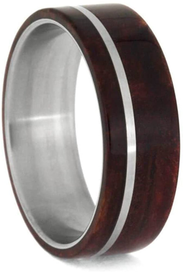 Ruby Redwood 8mm Matte Titanium Comfort-Fit Wedding Ring