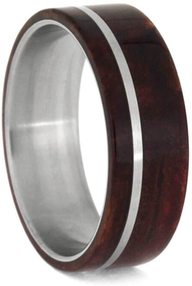 Ruby Redwood 8mm Matte Titanium Comfort-Fit Wedding Ring, Size 13.5