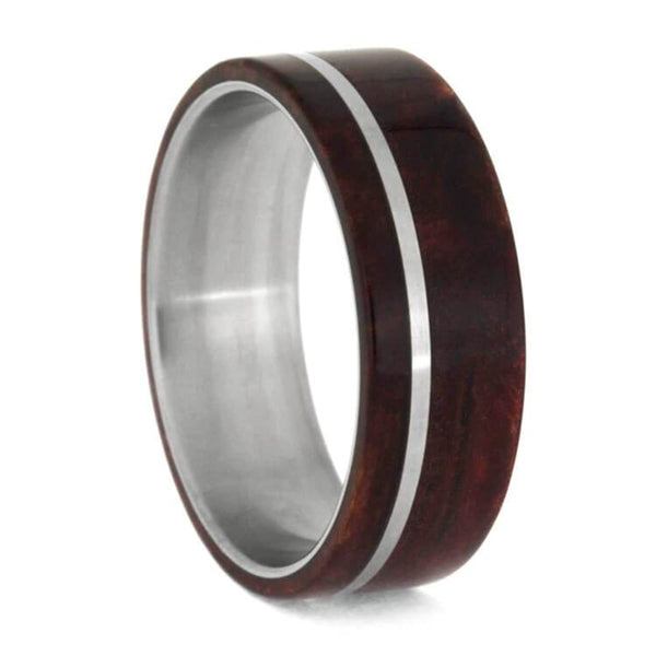 Ruby Redwood 8mm Matte Titanium Comfort-Fit Wedding Ring
