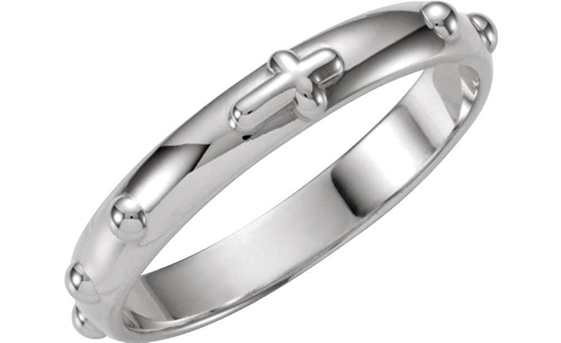 Rosary Ring, 14k White Gold 4.75mm, Size 8