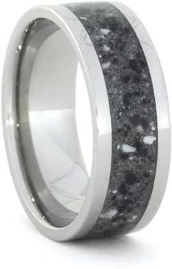Concrete Inlay 6mm Comfort-Fit Titanium Ring, Size 9