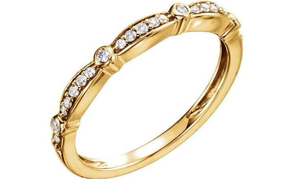Diamond Stackable Anniversary Band, 14k Yellow Gold (1/8 Cttw, H+ Color, SI Clarity), Size 7
