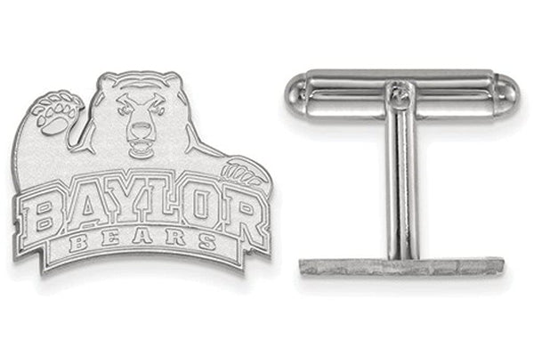 Rhodium-Plated Sterling Silver, Baylor University Cuff Links, 17X20MM