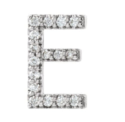Platinum Diamond Letter 'E' Initial Stud Earring (Single Earring) (.06 Ctw, GH Color, SI2-SI3 Clarity)